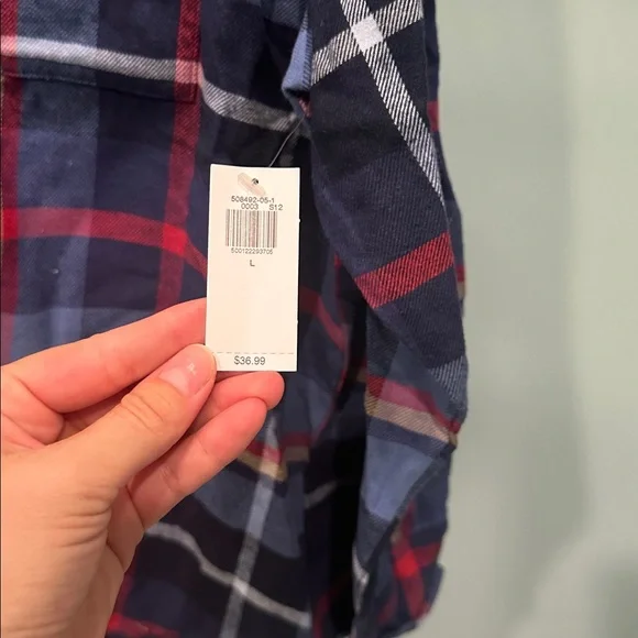 Plaid Button-Up Shirt oversized boyfriend fit - Picture 3 of 5